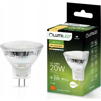 Žárovka LED žárovka GU5.3 Reflektor MR11 2,5W (ekvivalent 20W) 220lm 3000K Teplá bílá 120° LUMILED