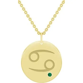 Přívěsek Zlatý přívěsek se znamením a smaragdem Rak