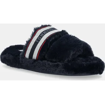 Dámské pantofle Pantofle Tommy Hilfiger HILFIGER FUR SLIPPER FW0FW08854 námořnická modř 59X, EUR 37/38