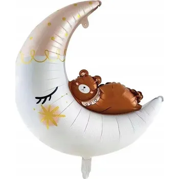 Balónek FÓLIOVÝ BALÓN MEDVÍDEK NA MĚSÍCI, BALÓNEK MEDVĚD, NAROZENINY, 1. ROCEK, DEKORACE