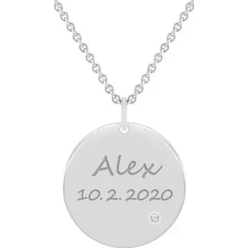 Přívěsek Platinový přívěsek s diamantem a s gravírem dle vaší volby Cassius