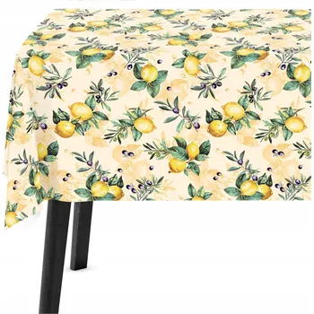 ubrus Obrus Odolný vůči skvrnám 140x260 Ubrus na stůl Citrony 10540