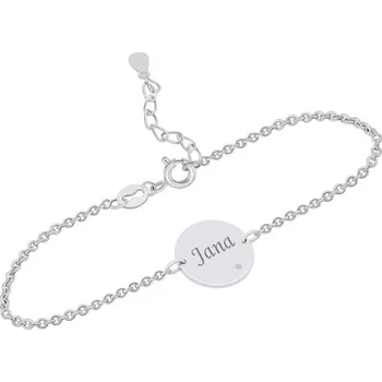 Náramek Stříbrný náramek s diamantem a s gravírem dle vaší volby Shalek