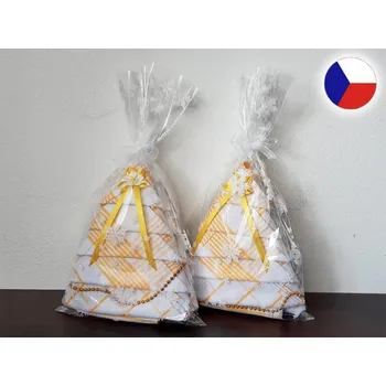 Utěrka Dárkové utěrky Vánoční stromeček bílá/žlutá