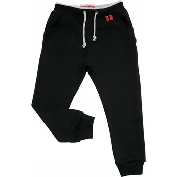 Chlapecké kalhoty Spodnie Dresowe CHŁOPIĘCE z kieszeniami ČERNÉ bavlna Revaj 134 PL