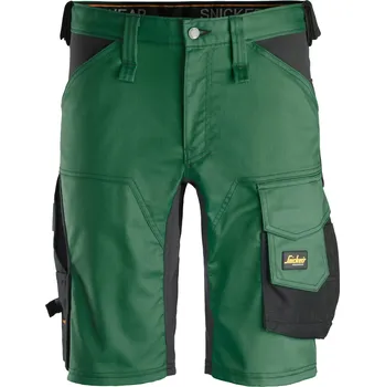 montérky Pracovní kraťasy AllroundWork Stretch zelené Snickers Workwear Velikost: 48