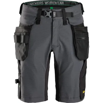 montérky Kraťasy FlexiWork s odnímatelnými kapsami šedé Snickers Workwear Velikost: 58