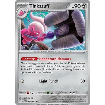 Sběratelská karetní hra Tinkatuff 097/132 - Mega Evolution Typ karty: Non-Holo