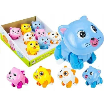 Hračka pro nejmenší BAREVNÁ HRAČKA KOČKA NA KLÍČEK CHODÍ A HÝBE OČIMA