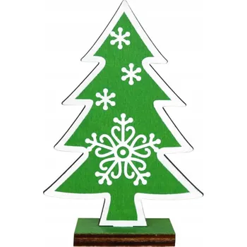 Obraz DŘEVĚNÁ VÁNOČNÍ OZDOBA ZELENÝ STROMEČEK 12 CM DEKORACE NA VÁNOCE