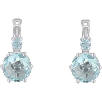 Šperk Stříbrné visací náušnice s nebesky modrými topazy Amari