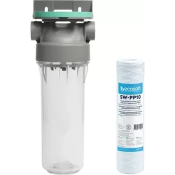 Filtrace vody Průsvitné filtrační pouzdro s odvzdušňovacím ventilem ECO 3/4“ - 10“/2,5" a vinutou PP vložkou 10µm