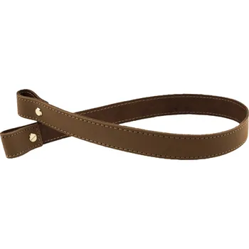 Pro Háčkování Sada kožený popruh prošívaný 58 cm š. 2,5 cm tmavě hnědý s nýtkem zlatý