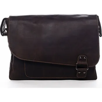Kabelka Elegantní kožená taška přes rameno DENISE, tmavě hnědá