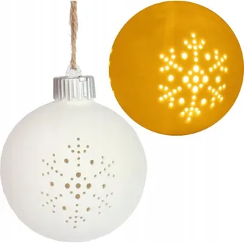 Vánoční dekorace Keramická LED Vánoční Koule s motivem sob baterie