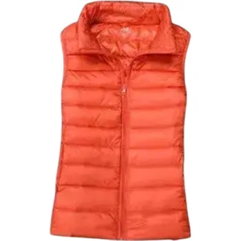 Dámská vesta Dámská zimní vesta s rolákem a zapínáním na zip Jednobarevná hřejivá vesta z lehkého polyesteru Stylová zimní vesta v různých barvách oranžová L