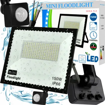 HALOGEN LED 150W LAMPA NAŚWIETLACZ REFLEKTOR S ČIDLEM POHYBU A SOUMRAKU