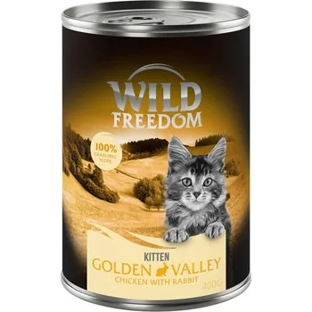 Krmivo pro kočku 12x400g Wild Freedom Kitten - Golden Valley - králík a kuřecí