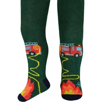 Chlapecké bavlněné hasiči punčocháče zelené, Milusie, vel. 80/86