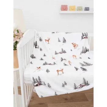 Dětská deka Dětská deka do postýlky mikroplyš Exclusive 80 × 100 cm – Zimní les