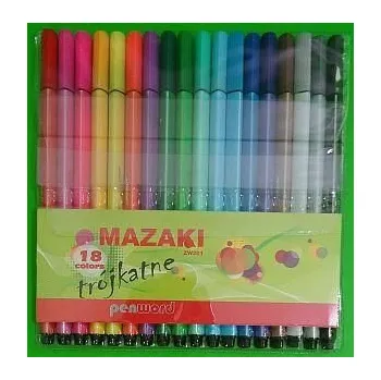 Penword 18barevné trojúhelníkové Popisovače