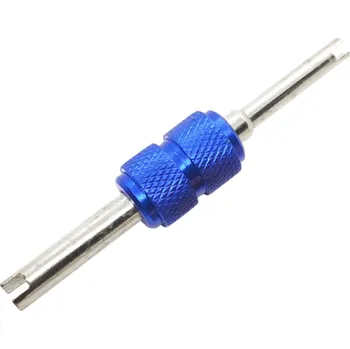 Autodílna Univerzální dvouhlavý šroubovák na ventily pneumatik 7,5 cm Nástroj pro opravu duší a ventilků Auto Moto Kolo Servisní pomůcka modrá