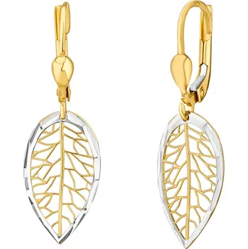 Náušnice Zlaté visací náušnice Tree z bílého a žlutého zlata FNN33158EGYW