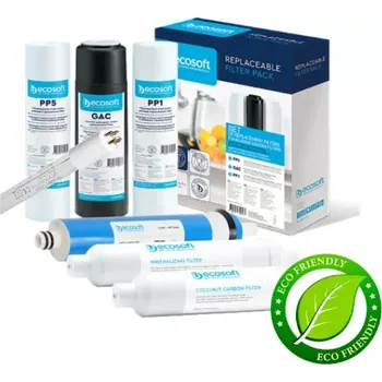 Filtrace vody SET filtrů s membránou a UV zářivkou pro reverzní osmózy 10“ x 2,5“ ECOPURE