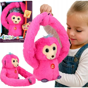plyšák HRAČKA INTERAKTIVNÍ PLYŠOVÁ OPICE skáče, dělá kotrmelce, OPAKUJE SLOVA, HRAJE HUDBU