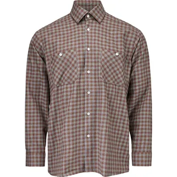 Pánská košile Vlnka Pánská flanelová košile s Merino vlnou károvaná modrohnědá velikost oblečení XL