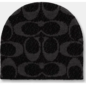 Módní doplněk Čepice s příměsí vlny Coach 29CCT78 černá 99X, vel. ONE SIZE