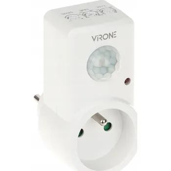 Virone Zásuvkový PIR senzor pohybu s LED, 120°, soumrakový spínač do zásuvky, bílý