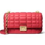 Michael Kors Tribeca prošívaná kůže kabelka červená + doprava zdarma