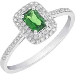 Zlatý prsten s emerald tsavorit granátem a diamanty Kanie