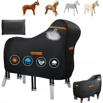 Krycí plachta OBAL / PLACHTA NA ZAHRADNÍHO KONĚ 160 x 70 x 110 CM ČERNÝ, ODOLNÝ