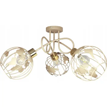 Lustr závěsné stropní svítidlo EDISON GLOBUS 3 béžová zlatá stropní svítidla