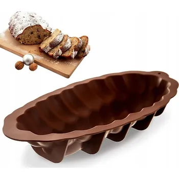 Forma na pečení ORION SILIKONOVÁ FORMA na vánočku, bábovku, chlebíček Hnědá