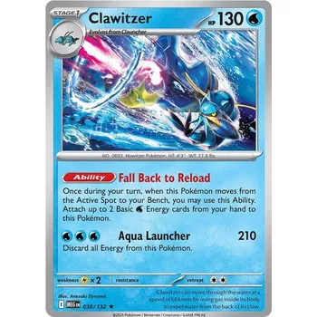 Sběratelská karetní hra Clawitzer 038/132 - Mega Evolution Typ karty: Holo