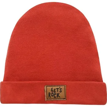 Kojenecké oblečení PINOKIO Čepice žebrovaná Let´s Rock CIHLOVÁ - 86/92