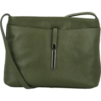 Kabelka Trendy dámská kožená crossbody Simona, tmavě zelená