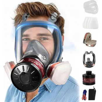 Kapota LAKÝRNICKÁ MASKA CELOOBličEJOVÁ OCHRANNÁ PROTIPRACHOVÁ PLYNOVÁ SADA FILTRY VLOŽKY