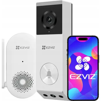 Zabezpečení domácnosti EZVIZ Bezdrátový zvonek EZVIZ EP3x s video kamerou 3MP+2MP + Zvonek s SD slotem bílá