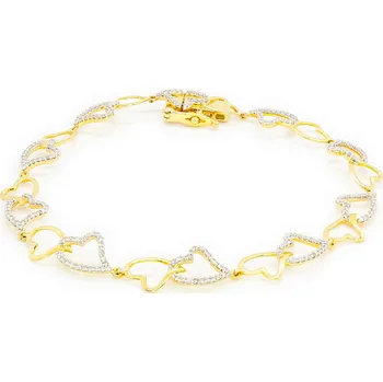 Náramek Náramek ze žlutého zlata s diamanty - srdce MB2482Y