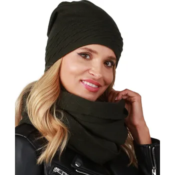 Čepice Alur set – čepice a nákrčník (rolák) univerzální velikost, zelená