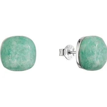 Náušnice Stříbrné náušnice čtverec s amazonitem 11729.3