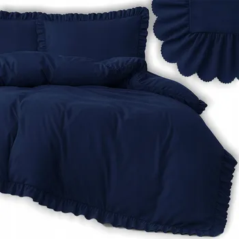 Povlečení Povlečení 140x200 cm, sada z mikrovlákna, antialergenní, s volánkem, černé