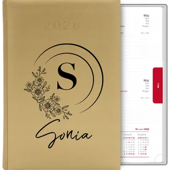 Kalendář Knižní kalendář 2026 A5 FunnyCase zlatý