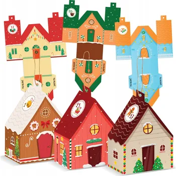 Vánoční dekorace LearnHow Adventní kalendář pro děti - Vánoční domky (24 kusů)