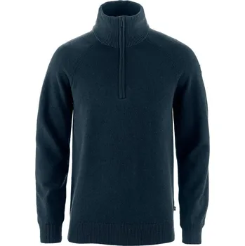 Pánská mikina Pánská fleecová mikina s polovičním zipem FJÄLLRÄVEN Övik Lite Half Zip M Dark Navy - XS