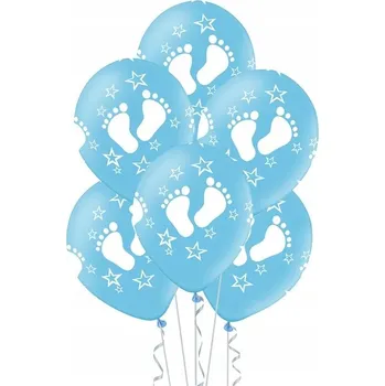 Balónek Balónky na narozeniny Baby Shower MODRÉ s nožičkami Boy 6 ks